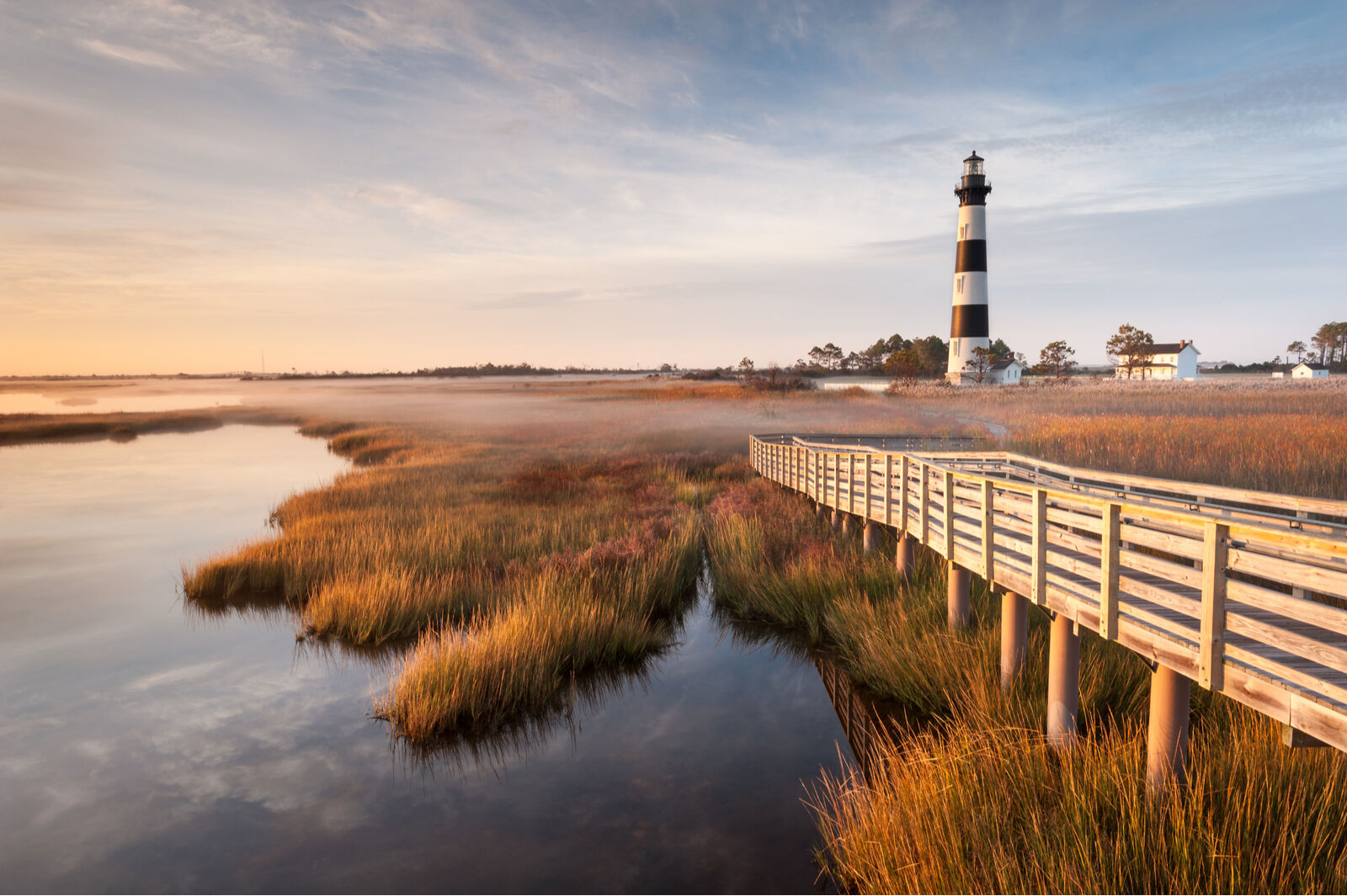 outer banks lighthouse and boardwalk